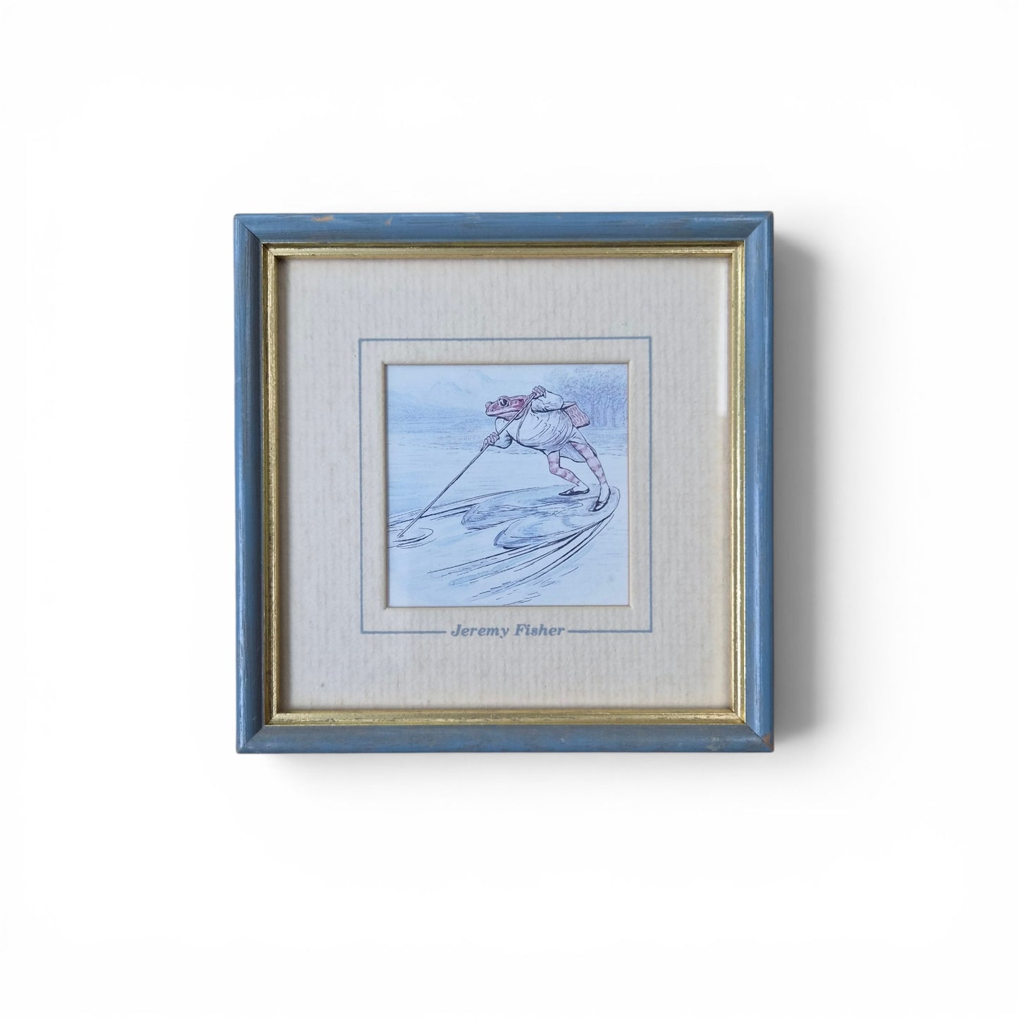 Vintage 1986 Beatrix Potter Jeremy Fisher Framed Print – Manuscript Collection Series 422