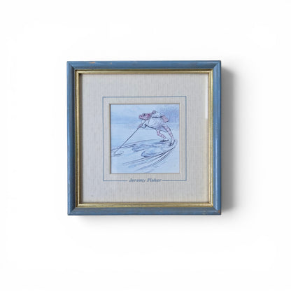 Vintage 1986 Beatrix Potter Jeremy Fisher Framed Print – Manuscript Collection Series 422