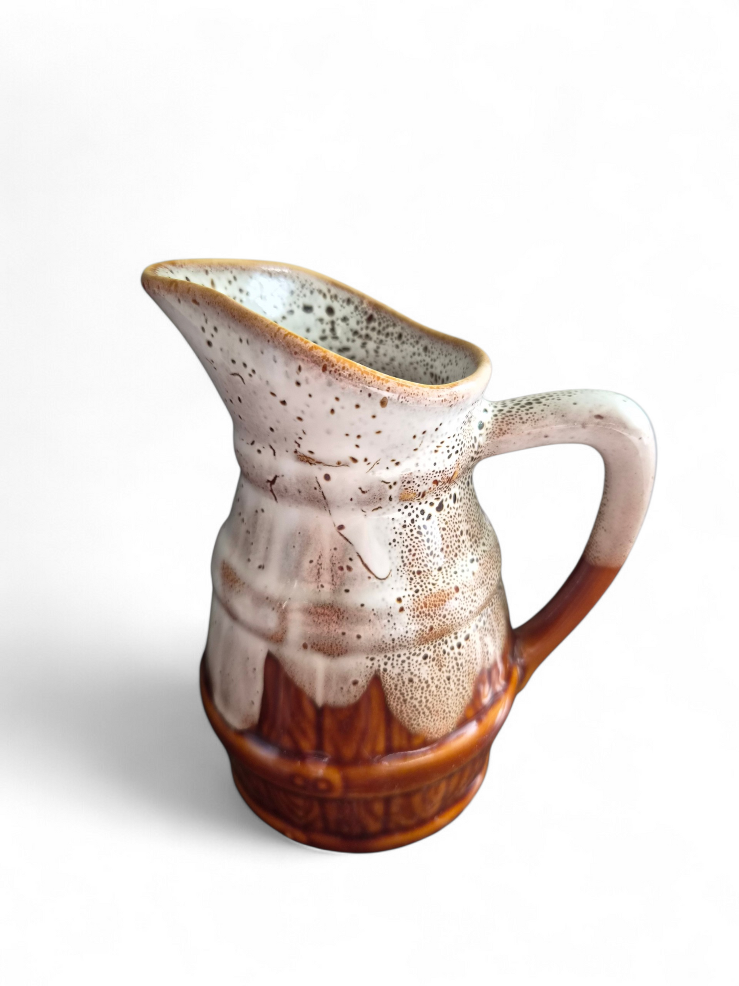 -SOLD- Vintage REVOL France Stoneware Jug – Rustic Drip Glaze Creamer | French Country Pottery