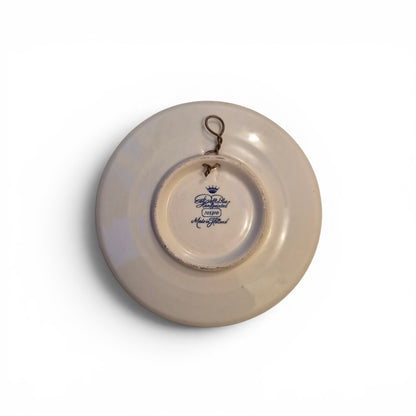 Vintage Delft Blue Hand Painted Dutch Windmill Miniature Wall Plate 10cm Made in Holland