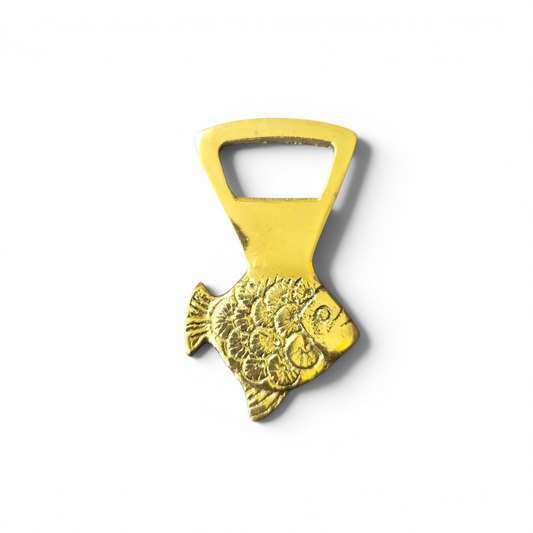 -SOLD- Vintage Solid Brass Fish Bottle Opener | Nautical Barware | Decorative Brass Kitchen Accessory