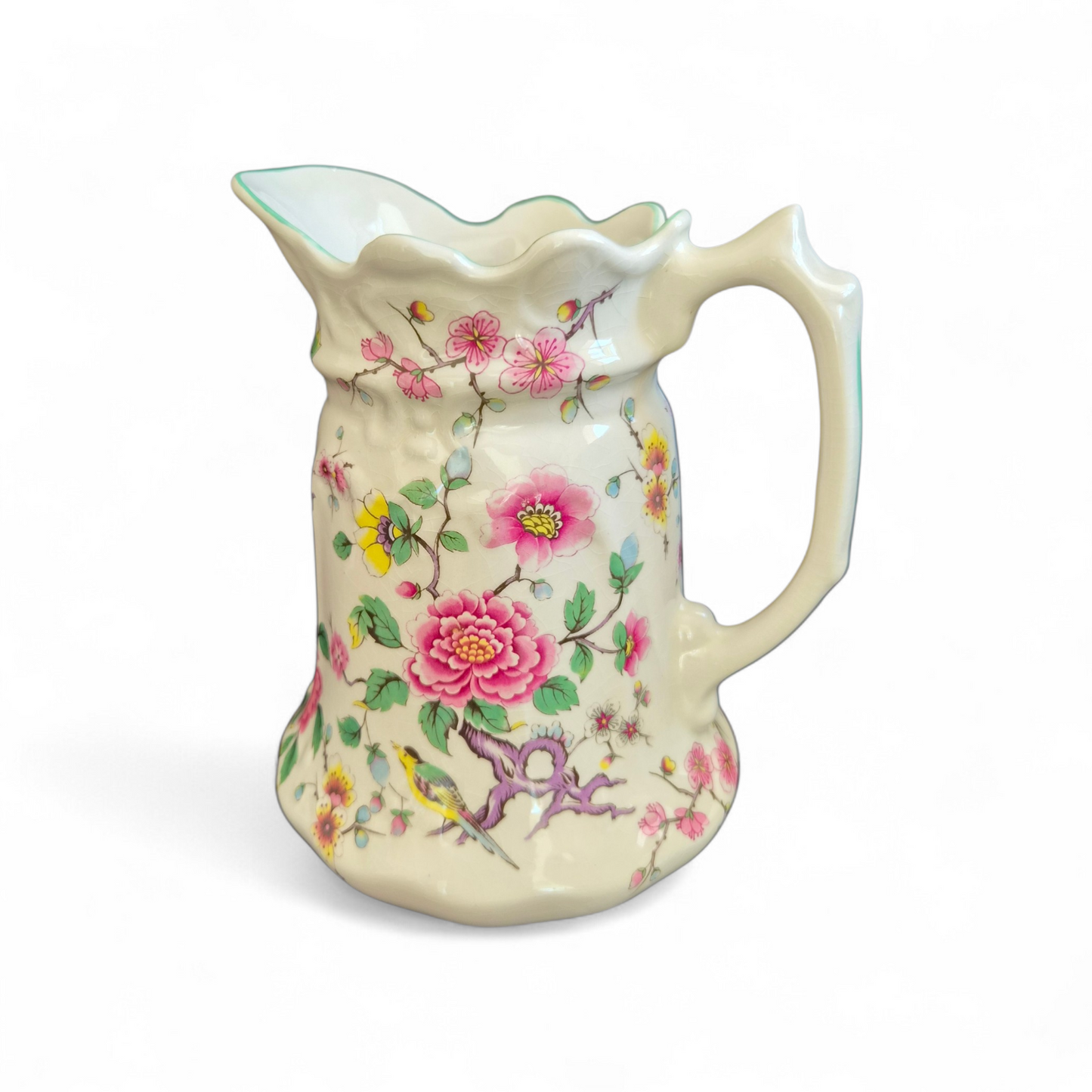 Vintage Old Foley Floral Jug by James Kent. Staffordshire Fine Earthenware, English Country Elegance