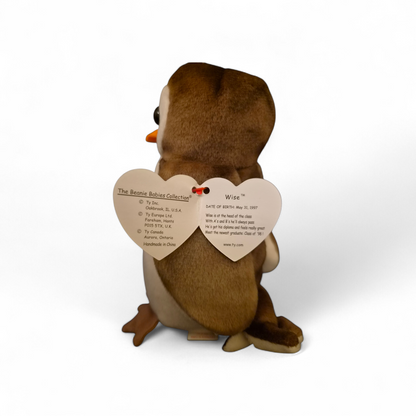 Vintage Ty Beanie Baby “Wise” Owl (1997) – Class of ’98 Graduation Edition | Original Tag