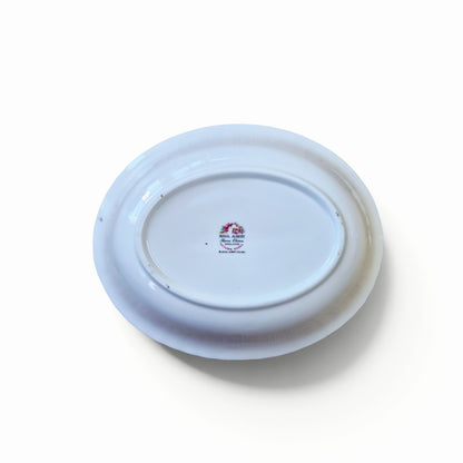 Royal Albert Autumn Roses Oval Serving Bowl 23cm Bone China England Floral Dish