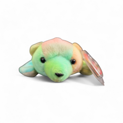 Ty Beanie Baby “Sammy” Bear (1998) – Pastel Rainbow Plush with Tag | Vintage Collectible