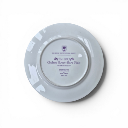 Royal Albert 1990 Chelsea Flower Show Plate “Victorian Bouquet” RHS Fine Bone China with Certificate