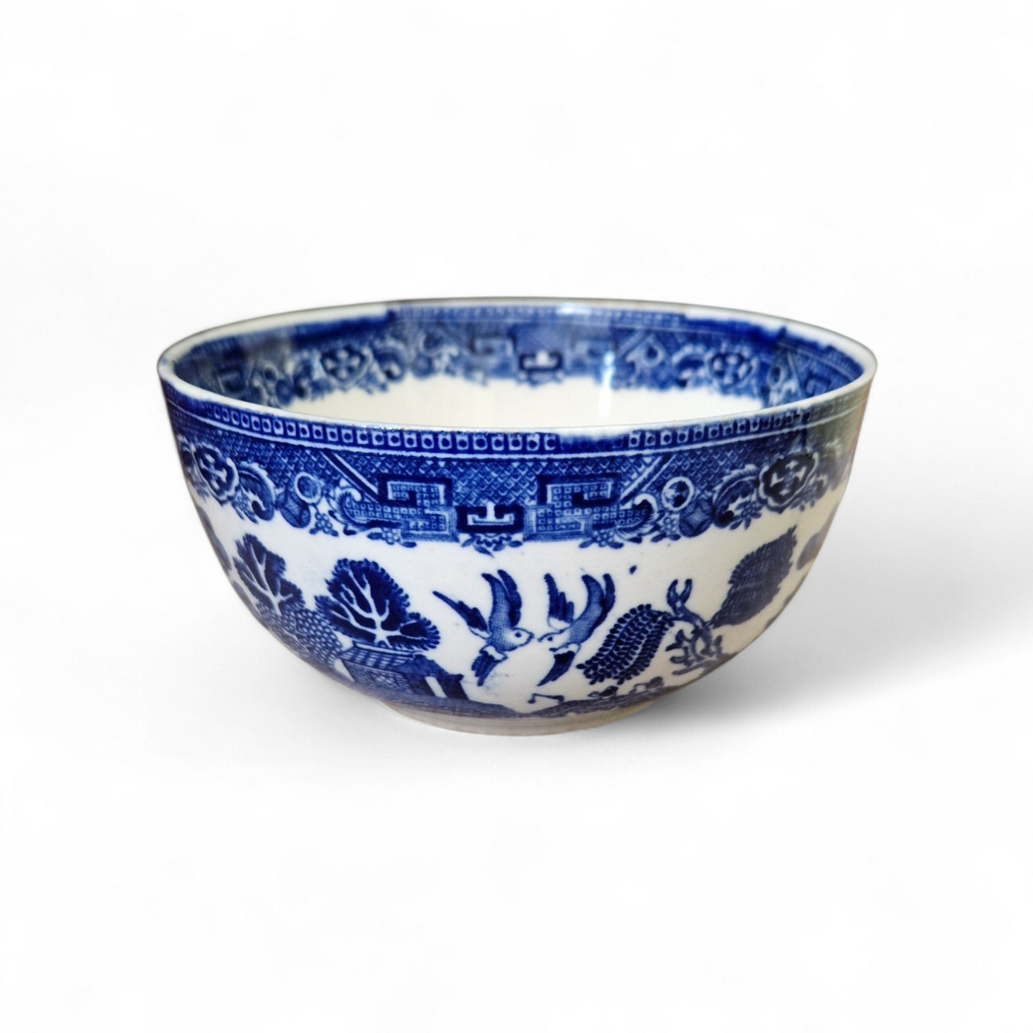 -SOLD- Vintage Alfred Meakin “Old Willow” Bowl – Blue & White English Transferware, Pagoda Backstamp, 12cm